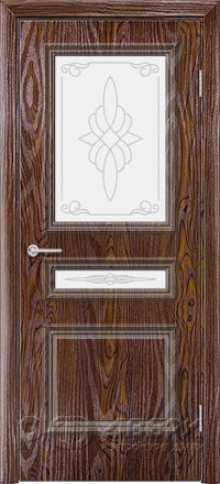 Межкомнатная дверь ПВХ Скинни-15 ПО (Dark Barnwood/White Сrystal)