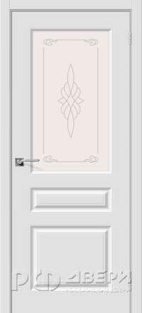 Межкомнатная дверь ПВХ Скинни-15 П-23 ПО (Белый/Художественное стекло)