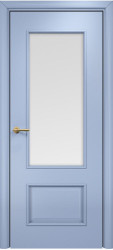 Межкомнатная дверь Марсель ПО (Эмаль голубая МДФ/Сатинат белый)