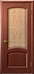 Межкомнатная дверь Лаура остекленная (Красное Дерево)