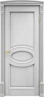 Дверь из массива сосны 26 Ш ПГ (Багет/Белый воск)