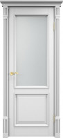Дверь из массива сосны 112 Ш ПО (Багет/Белая эмаль)