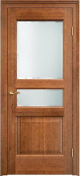 Межкомнатная дверь из массива ольхи ОЛ 5 ПО (Орех 10%)
