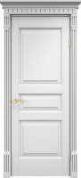 Дверь из массива ольхи ОЛ 5 ПГ (Карниз/Белая эмаль)