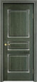 Дверь из массива ольхи ОЛ 5 ПГ (Малахит/Патина серебро с микрано) Мини фото #0