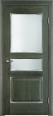 Дверь из массива ольхи ОЛ 5 ПО (Малахит/Патина серебро с микрано) Мини фото #0