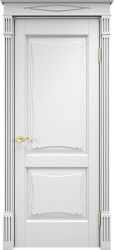 Межкомнатная дверь из массива ольхи ОЛ 6_2 ПГ (Капитель ромб/Белая эмаль)