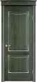 Дверь из массива ольхи ОЛ 6_2 ПГ (Малахит/Патина серебро с микрано) Мини фото #0