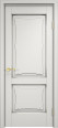 Дверь из массива ольхи ОЛ 6_2 ПГ (Белый грунт/Патина серебро с микрано) Мини фото #0