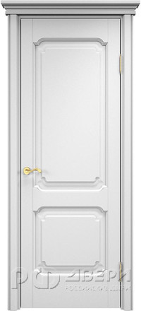 Межкомнатная дверь ОЛ 7_2 ПГ (Карниз/Белая эмаль)