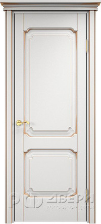 Межкомнатная дверь ОЛ 7_2 ПГ Карниз (Белый грунт патина Серебро)
