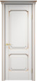 Дверь из массива ольхи ОЛ 7_2 ПГ Карниз (Белый грунт/патина Серебро) Мини фото #0