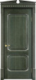 Дверь из массива ольхи ОЛ 7_2 ПГ (Малахит/Патина серебро с микрано) Мини фото #0