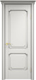 Дверь из массива ольхи ОЛ 7_2 ПГ Карниз (Белый грунт/Патина серебро с микрано) Мини фото #0
