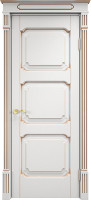 Дверь из массива ольхи ОЛ 7_3 ПГ Капитель бриз (Белый грунт/патина Золото)