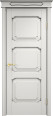 Дверь из массива ольхи ОЛ 7_3 ПГ Капитель волна (Белый грунт/Патина серебро с микрано) Мини фото #0
