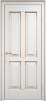 Дверь из массива ольхи ОЛ 15 ПГ (Белый грунт/патина Золото)