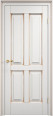 Дверь из массива ольхи ОЛ 15 ПГ (Белый грунт/патина Золото) Мини фото #0