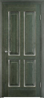 Дверь из массива ольхи ОЛ 15 ПГ (Малахит/Патина серебро с микрано)
