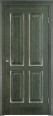 Дверь из массива ольхи ОЛ 15 ПГ (Малахит/Патина серебро с микрано) Мини фото #0