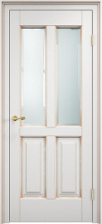 Межкомнатная дверь ОЛ 15 ПО (Белый грунт патина Золото)