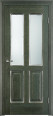 Дверь из массива ольхи ОЛ 15 ПО (Малахит/Патина серебро с микрано) Мини фото #0