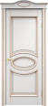 Дверь из массива ольхи ОЛ 26 ПГ Капитель романтика (Белый грунт/патина Золото) Мини фото #0