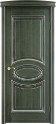 Межкомнатная дверь ОЛ 26 ПГ (Малахит патина Серебро с микрано)