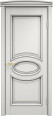 Дверь из массива ольхи ОЛ 26 ПГ Капитель (Белый грунт патина Серебро с микрано) Мини фото #0