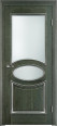 Дверь из массива ольхи ОЛ 26 ПО (Малахит/Патина серебро с микрано) Мини фото #0