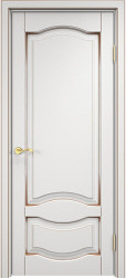 Межкомнатная дверь ОЛ 33 ПГ (Белый грунт патина Орех)