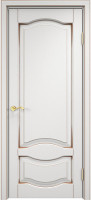 Дверь из массива ольхи ОЛ 33 ПГ Капитель романтика (Белый грунт/патина Орех)