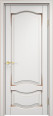 Дверь из массива ольхи ОЛ 33 ПГ Капитель романтика (Белый грунт/патина Орех) Мини фото #0