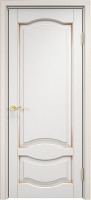 Дверь из массива ольхи ОЛ 33 ПГ (Белый грунт/патина Золото)