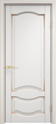 Межкомнатная дверь ОЛ 33 ПГ (Белый грунт патина Золото)