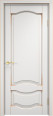Дверь из массива ольхи ОЛ 33 ПГ (Белый грунт/патина Золото) Мини фото #0