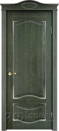Межкомнатная дверь ОЛ 33 ПГ (Малахит патина Серебро с микрано)