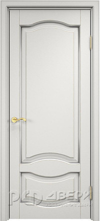 Межкомнатная дверь ОЛ 33 ПГ (Белый грунт патина Серебро с микрано)