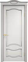 Дверь из массива ольхи ОЛ 33 ПГ Капитель романтика (Белый грунт/Патина серебро с микрано)