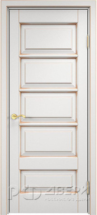 Межкомнатная дверь ОЛ 44 ПГ (Белый грунт патина Золото)