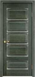 Межкомнатная дверь ОЛ 44 ПГ (Малахит патина Серебро с микрано)