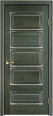 Дверь из массива ольхи ОЛ 44 ПГ (Малахит/Патина серебро с микрано) Мини фото #0