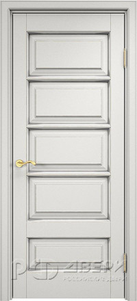 Межкомнатная дверь ОЛ 44 ПГ (Белый грунт патина Серебро с микрано)