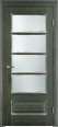 Дверь из массива ольхи ОЛ 44 ПО (Малахит/Патина серебро с микрано) Мини фото #0