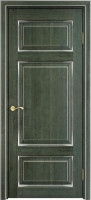 Дверь из массива ольхи ОЛ 55 ПГ (Малахит/Патина серебро с микрано)