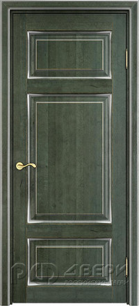 Межкомнатная дверь ОЛ 55 ПГ (Малахит патина Серебро с микрано)