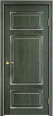 Дверь из массива ольхи ОЛ 55 ПГ (Малахит/Патина серебро с микрано) Мини фото #0