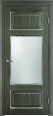 Дверь из массива ольхи ОЛ 55 ПО (Малахит/Патина серебро с микрано) Мини фото #0