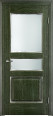Дверь из массива дуба Д5 ПО (Малахит/Патина серебро с микрано) Мини фото #0