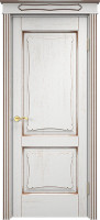 Дверь из массива дуба Д6-2 ПГ (Белый грунт/Патина орех)